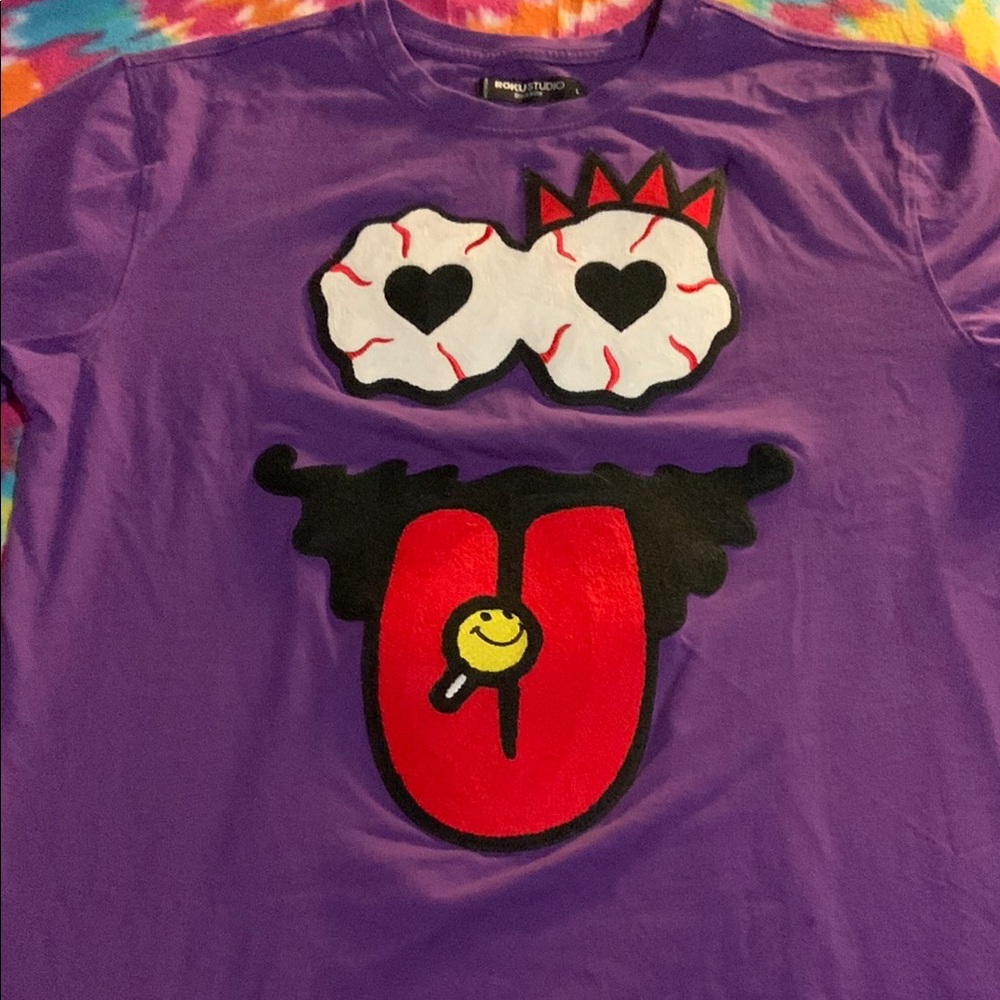 ROKU STUDIO Purple Graphic Short Sleeve Tee